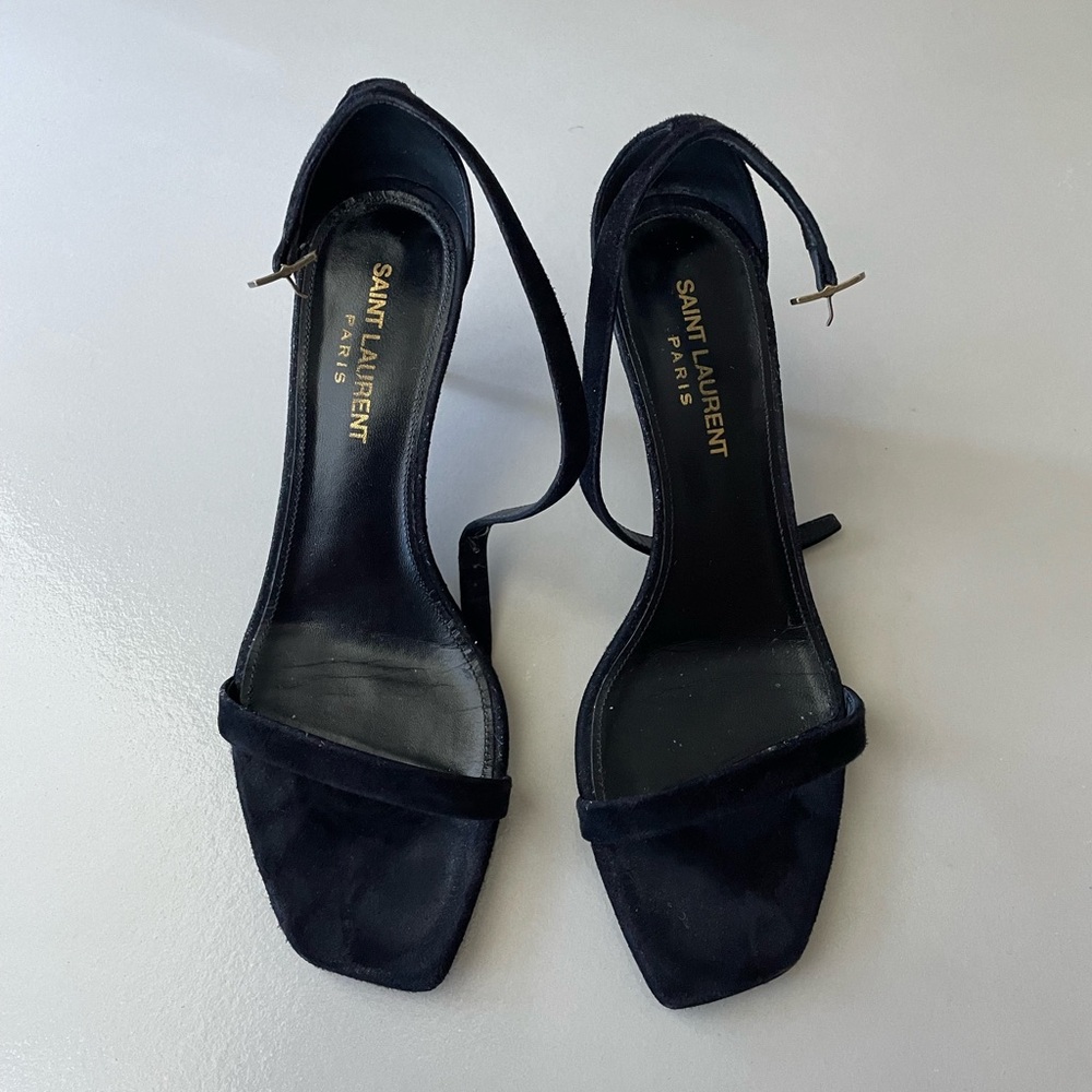 ❌ SOLD Saint Laurent Black Suede Strappy Sandals Size 37